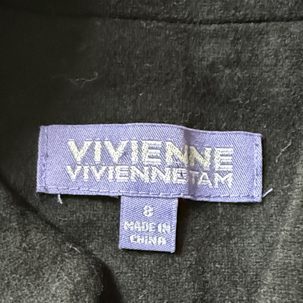 VIVIENNE VIVIENNE TAM Black Funky Wool Blazer Metallic Sequins Nehru Collar Sz 8 - Picture 2 of 8
